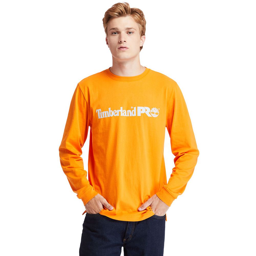 Camisetas Timberland Hombre Pro® Base Plate Long-Sleeve Graphic Naranjas - Chile KJQ-725096